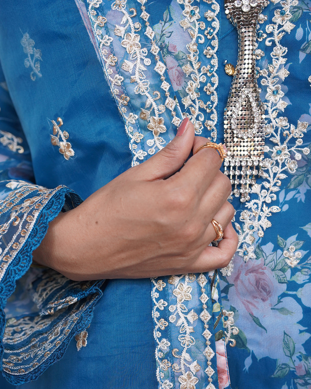 3-Piece Suit | Heavy Embroidered Organza | Readymade