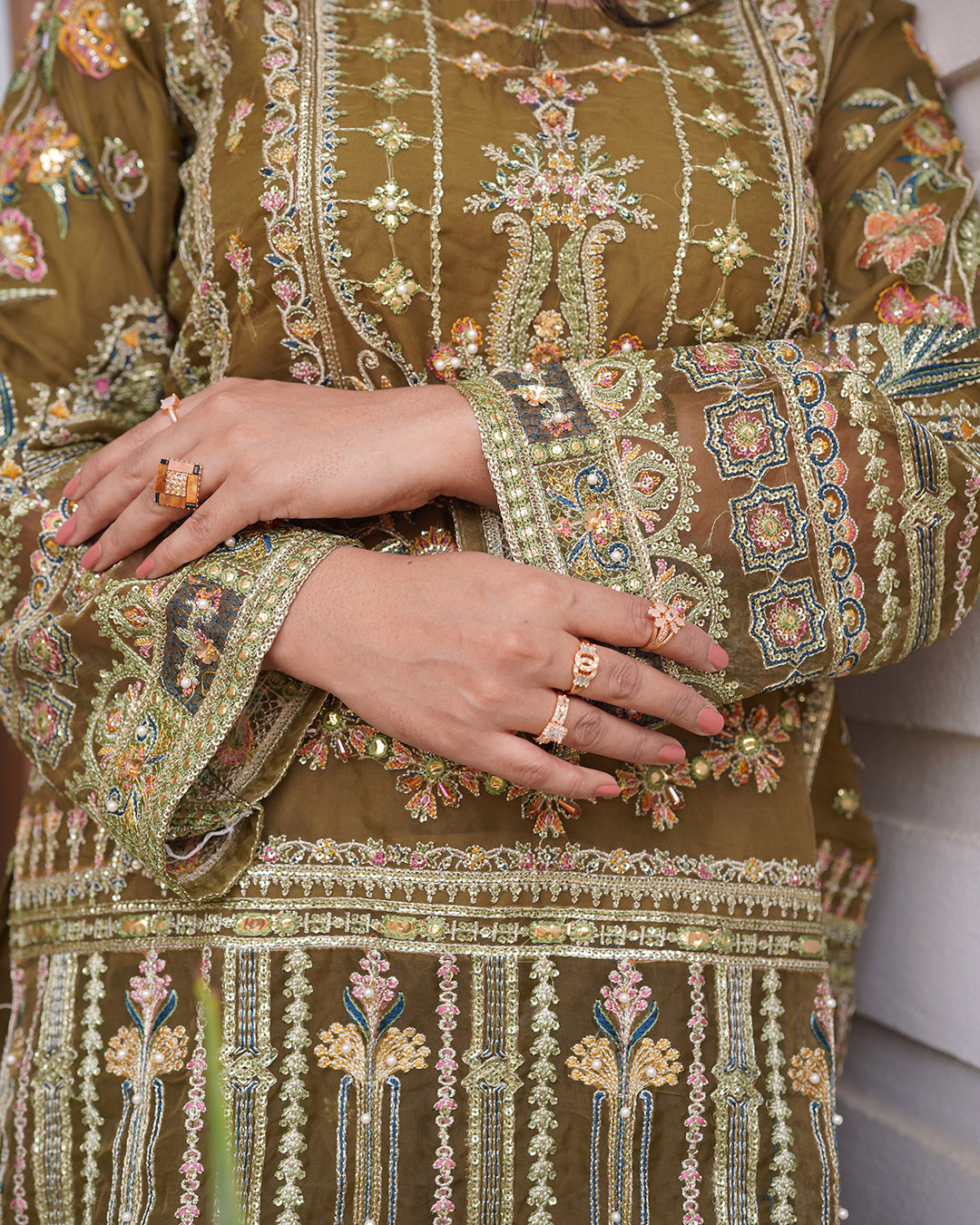 3-Piece Suit | Embroidered Organza and Chiffon | Readymade