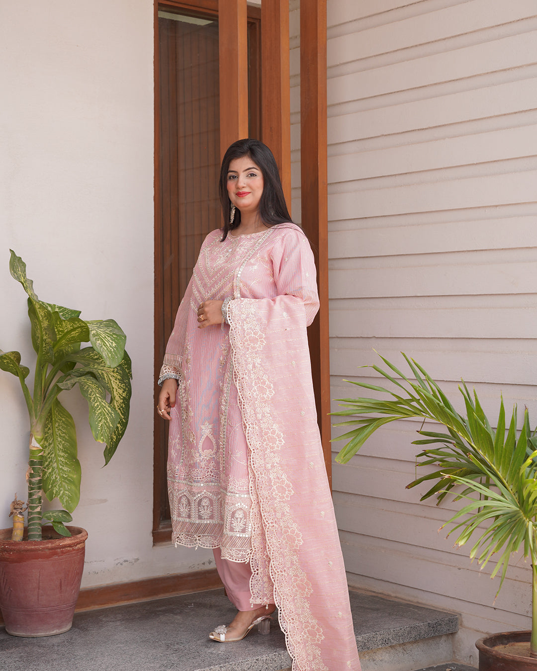 3-Piece Suit | Embroidered Organza | Readymade