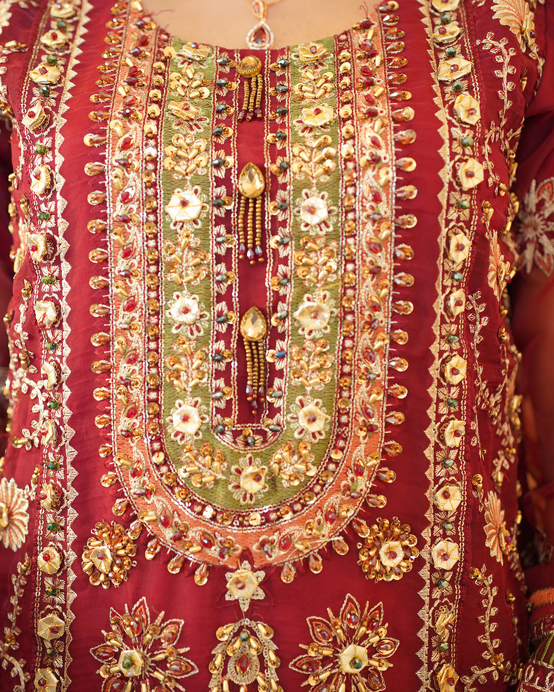 3-Piece Suit | Heavy Embroidered Organza | Readymade