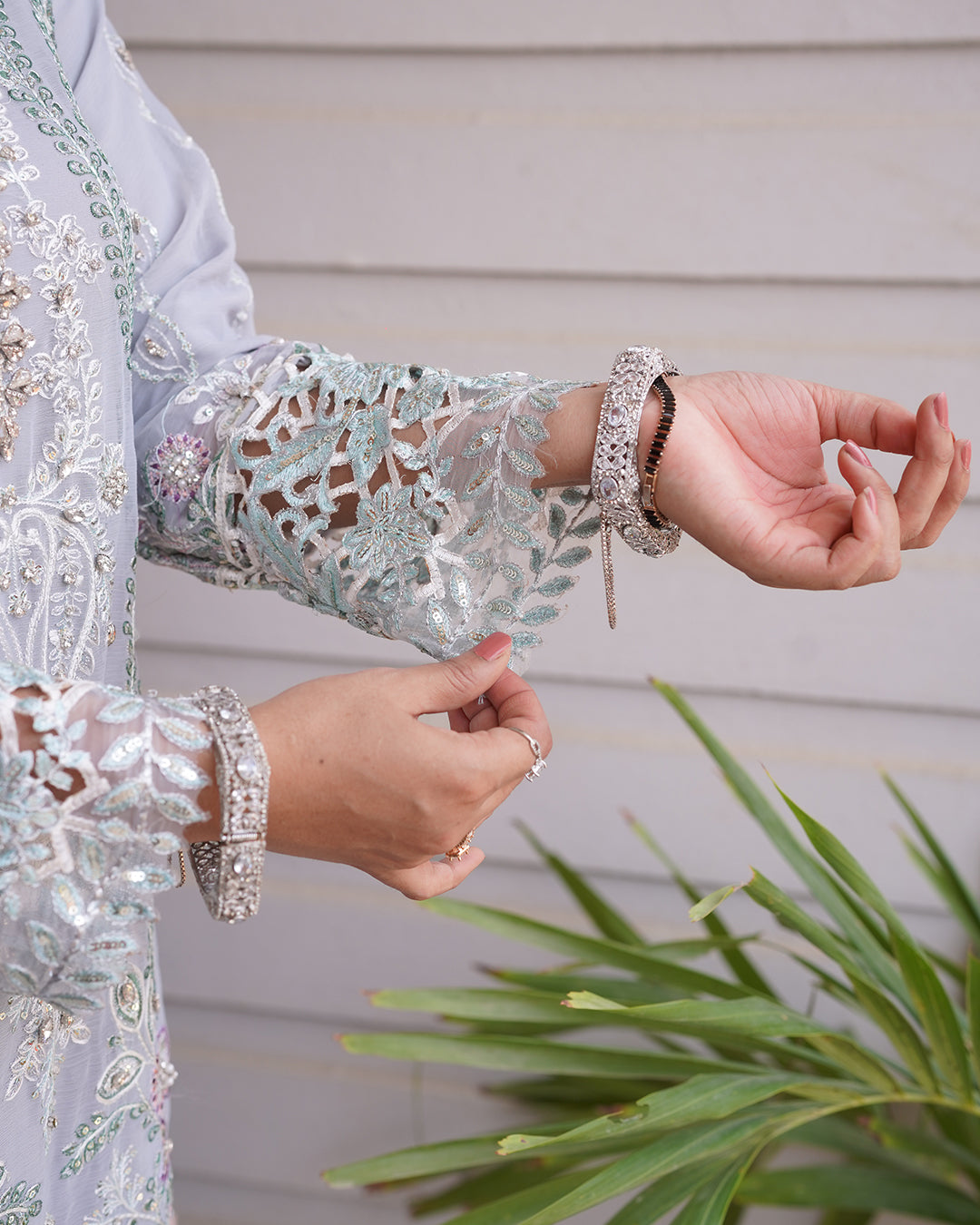 3-Piece Suit | Embroidered Organza and Chiffon | Readymade