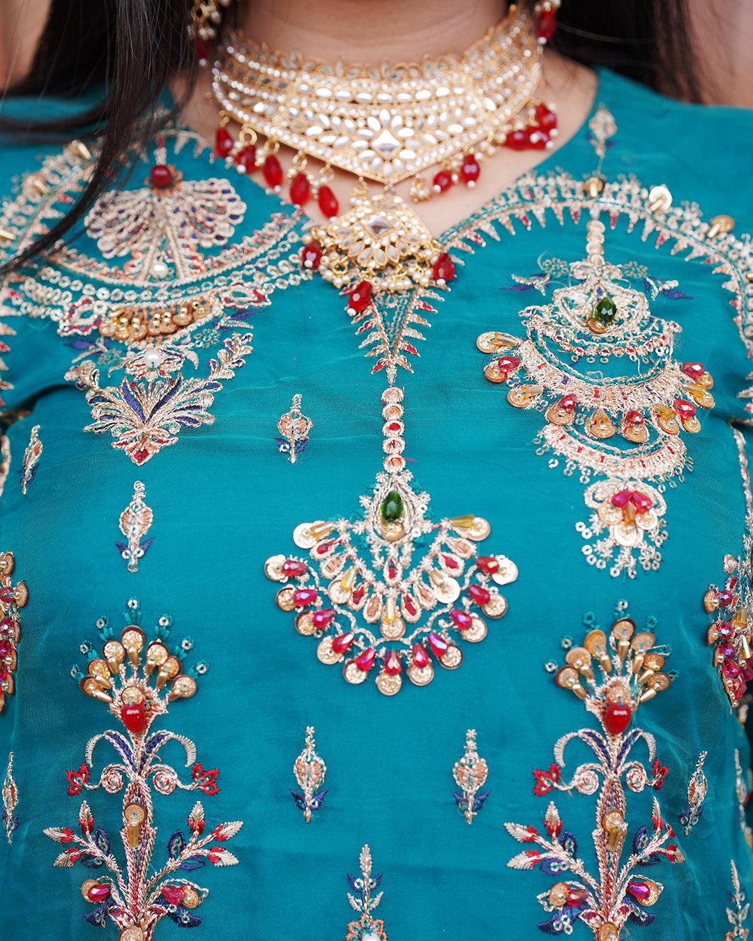 3-Piece Suit | Heavy Embroidered Organza | Readymade