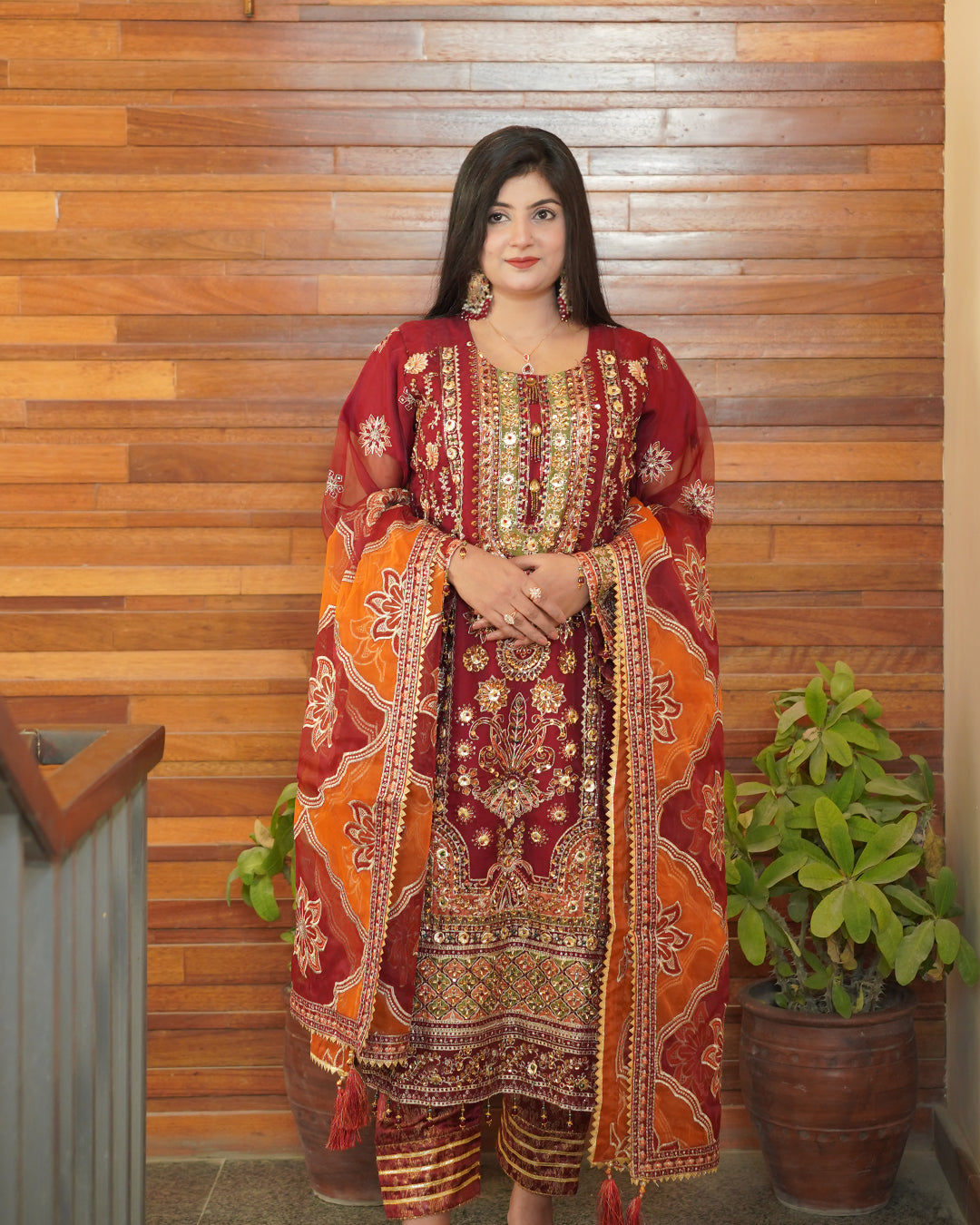 3-Piece Suit | Heavy Embroidered Organza | Readymade