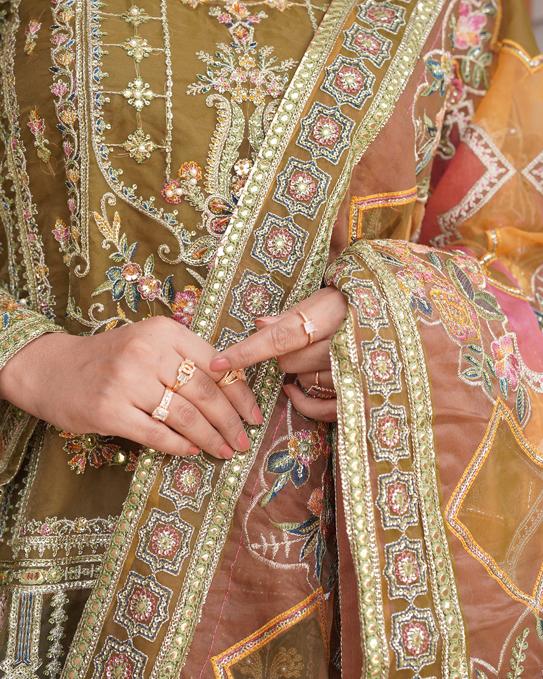 3-Piece Suit | Embroidered Organza and Chiffon | Readymade