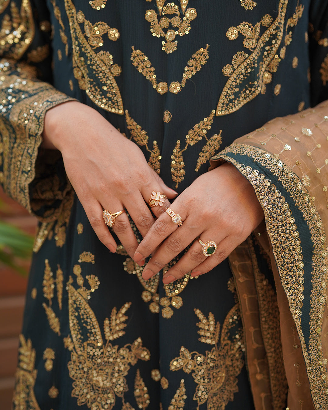 3-Piece Suit | Embroidered Organza and Chiffon | Readymade