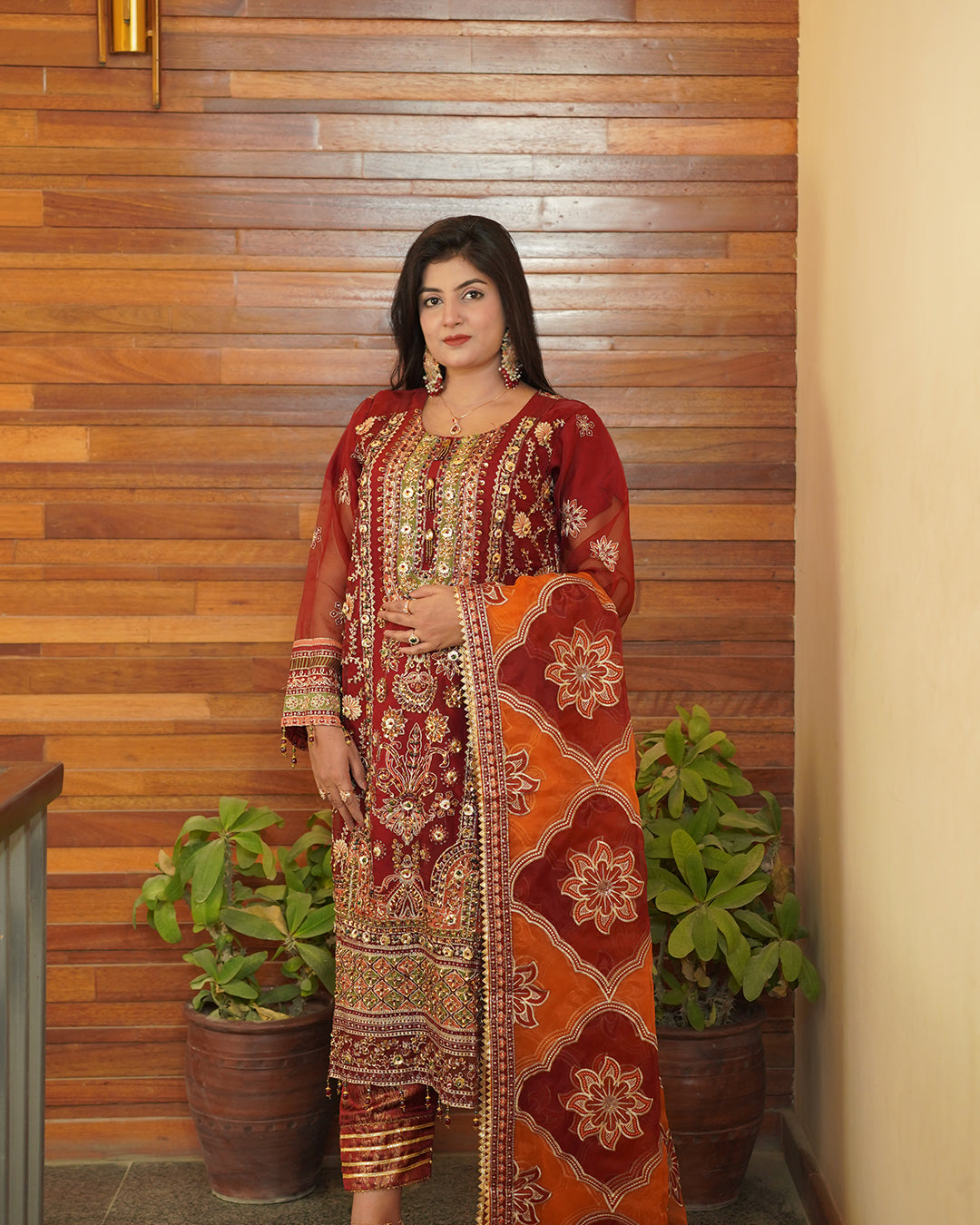 3-Piece Suit | Heavy Embroidered Organza | Readymade