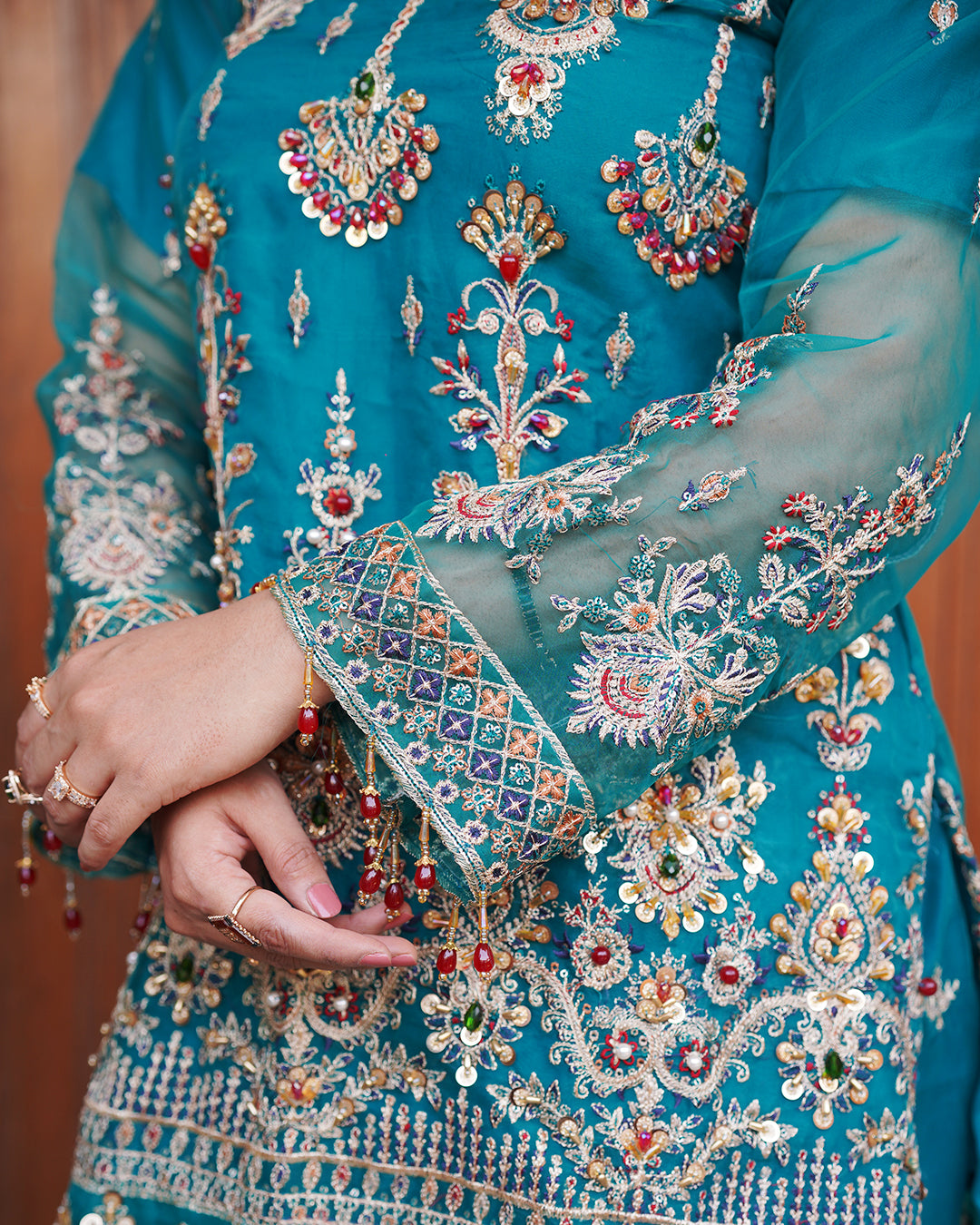 3-Piece Suit | Heavy Embroidered Organza | Readymade